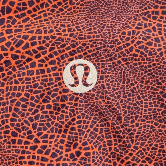 Lululemon Invigorate High Rise Crop Leggings Size 0 In Crackle Glaze Orange 23” - Picture 6 of 8